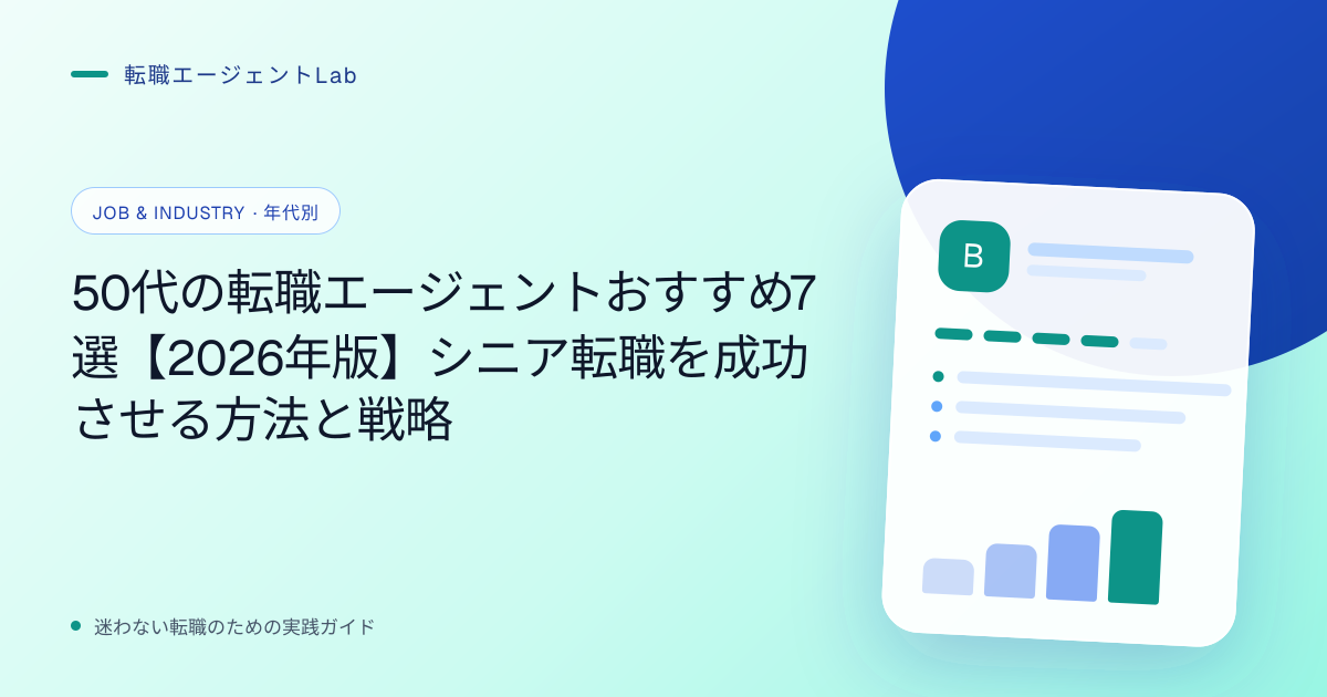 50代の転職エージェントおすすめ7選【2026年版】シニア転職を成功させる方法と戦略のサムネイル