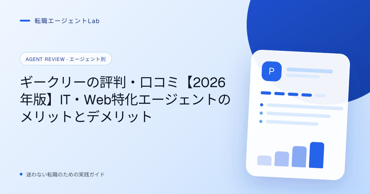 ギークリーの評判・口コミ【2026年版】IT・Web特化エージェントのメリットとデメリットのサムネイル
