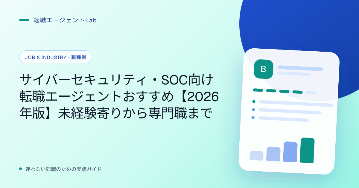 サイバーセキュリティ・SOC向け転職エージェントおすすめ【2026年版】未経験寄りから専門職までのサムネイル