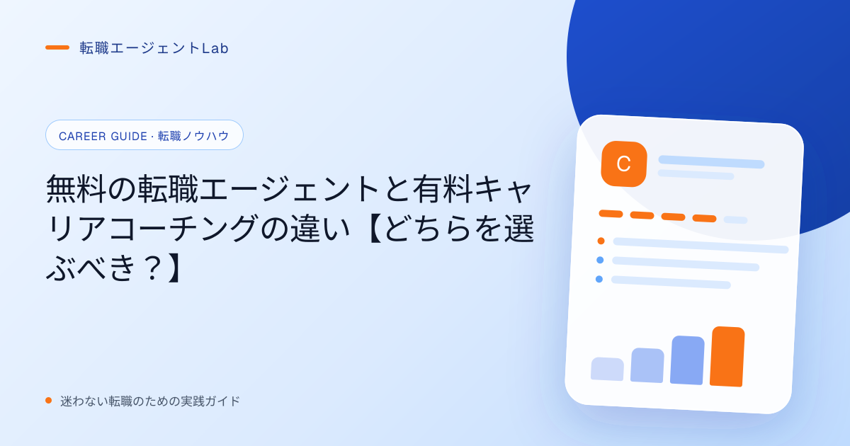 無料の転職エージェントと有料キャリアコーチングの違い【どちらを選ぶべき？】のサムネイル