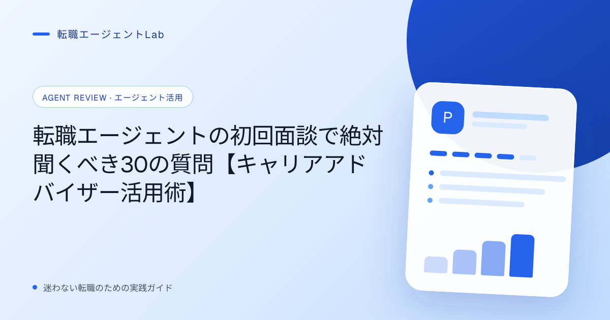 転職エージェントの初回面談で絶対聞くべき30の質問【キャリアアドバイザー活用術】のサムネイル