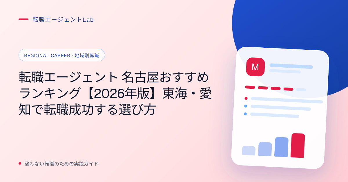 転職エージェント 名古屋おすすめランキング【2026年版】東海・愛知で転職成功する選び方のサムネイル