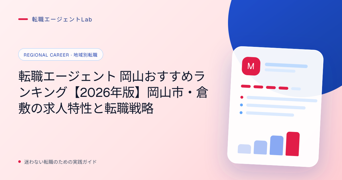 転職エージェント 岡山おすすめランキング【2026年版】岡山市・倉敷の求人特性と転職戦略のサムネイル