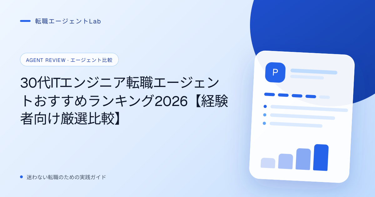 30代ITエンジニア転職エージェントおすすめランキング2026【経験者向け厳選比較】のサムネイル