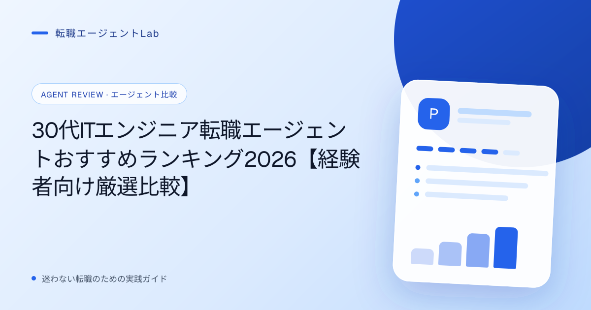 30代ITエンジニア転職エージェントおすすめランキング2026【経験者向け厳選比較】のサムネイル