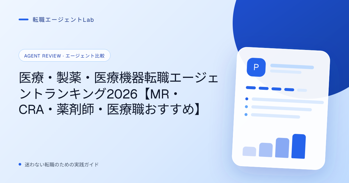 医療・製薬・医療機器転職エージェントランキング2026【MR・CRA・薬剤師・医療職おすすめ】のサムネイル