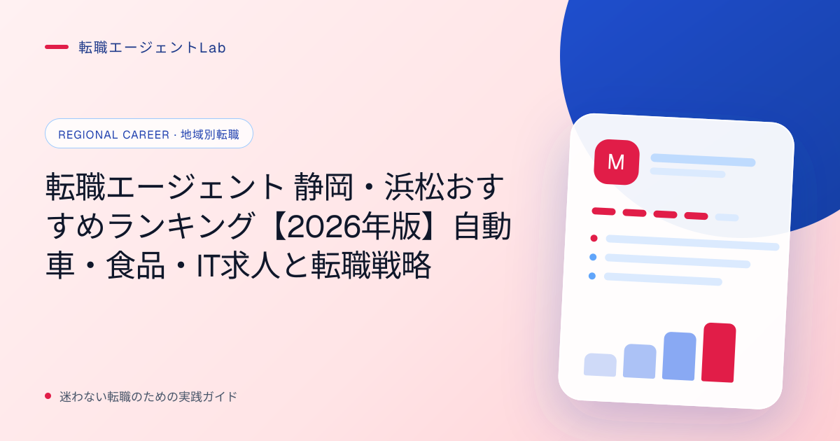 転職エージェント 静岡・浜松おすすめランキング【2026年版】自動車・食品・IT求人と転職戦略のサムネイル