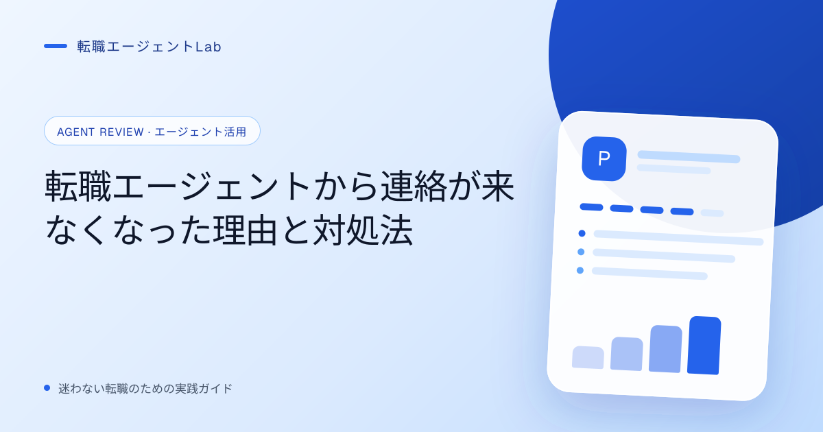 転職エージェントから連絡が来なくなった理由と対処法のサムネイル