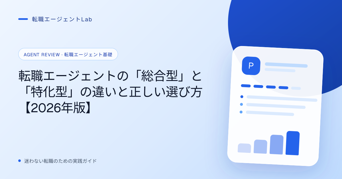 転職エージェントの「総合型」と「特化型」の違いと正しい選び方【2026年版】のサムネイル