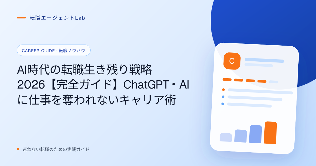 AI時代の転職生き残り戦略2026【完全ガイド】ChatGPT・AIに仕事を奪われないキャリア術のサムネイル