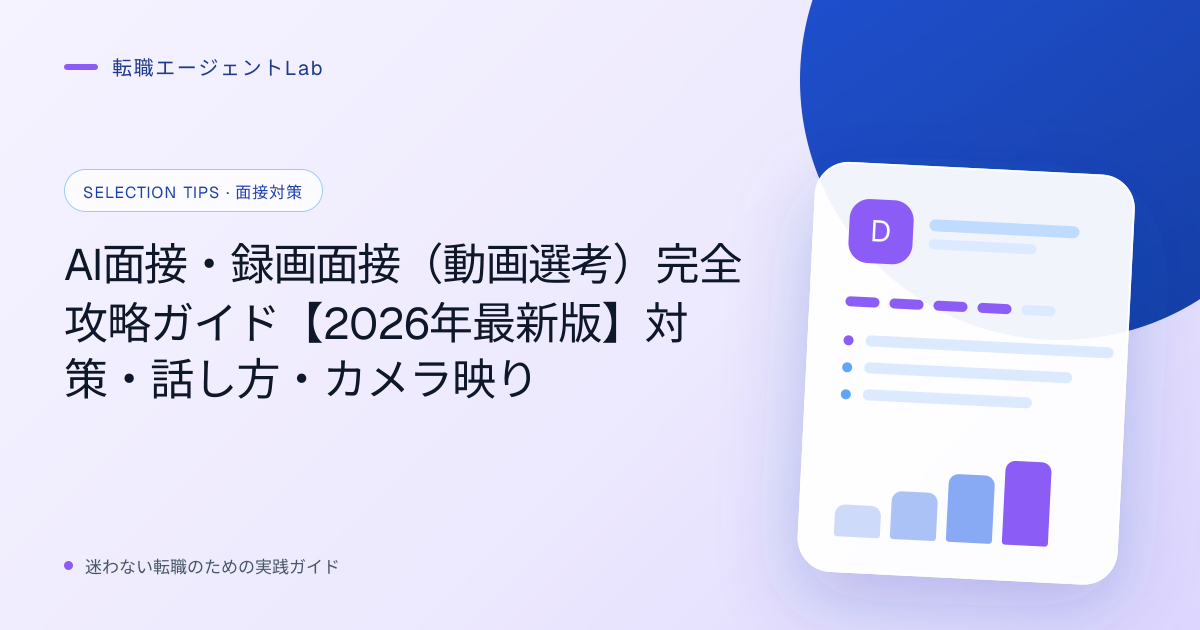 AI面接・録画面接（動画選考）完全攻略ガイド【2026年最新版】対策・話し方・カメラ映りのサムネイル