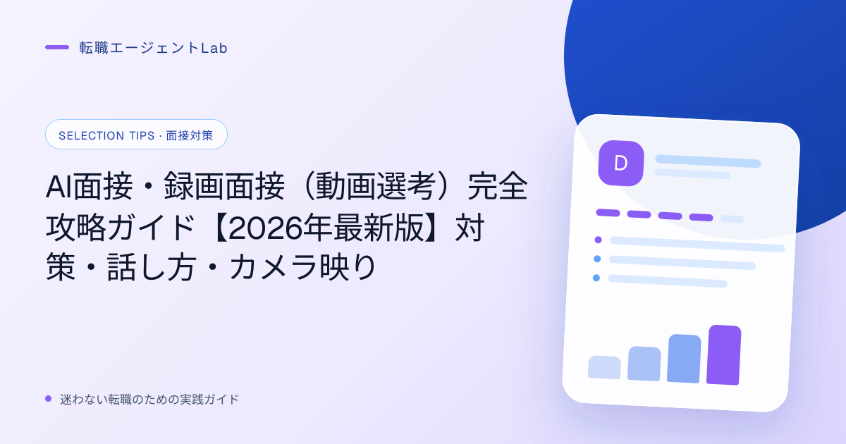 AI面接・録画面接（動画選考）完全攻略ガイド【2026年最新版】対策・話し方・カメラ映りのサムネイル