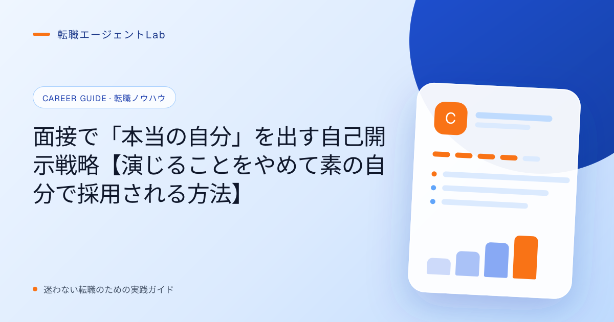 面接で「本当の自分」を出す自己開示戦略【演じることをやめて素の自分で採用される方法】のサムネイル