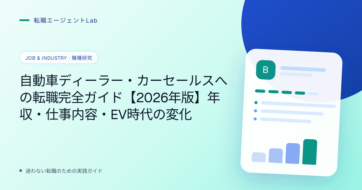 自動車ディーラー・カーセールスへの転職完全ガイド【2026年版】年収・仕事内容・EV時代の変化のサムネイル