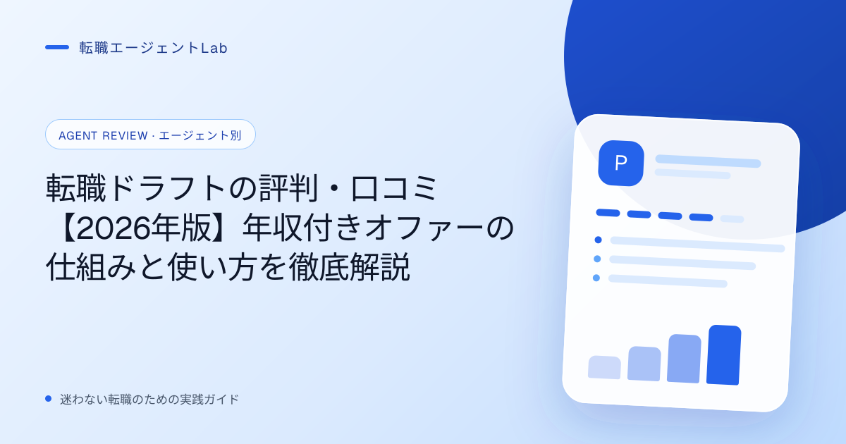 転職ドラフトの評判・口コミ【2026年版】年収付きオファーの仕組みと使い方を徹底解説のサムネイル