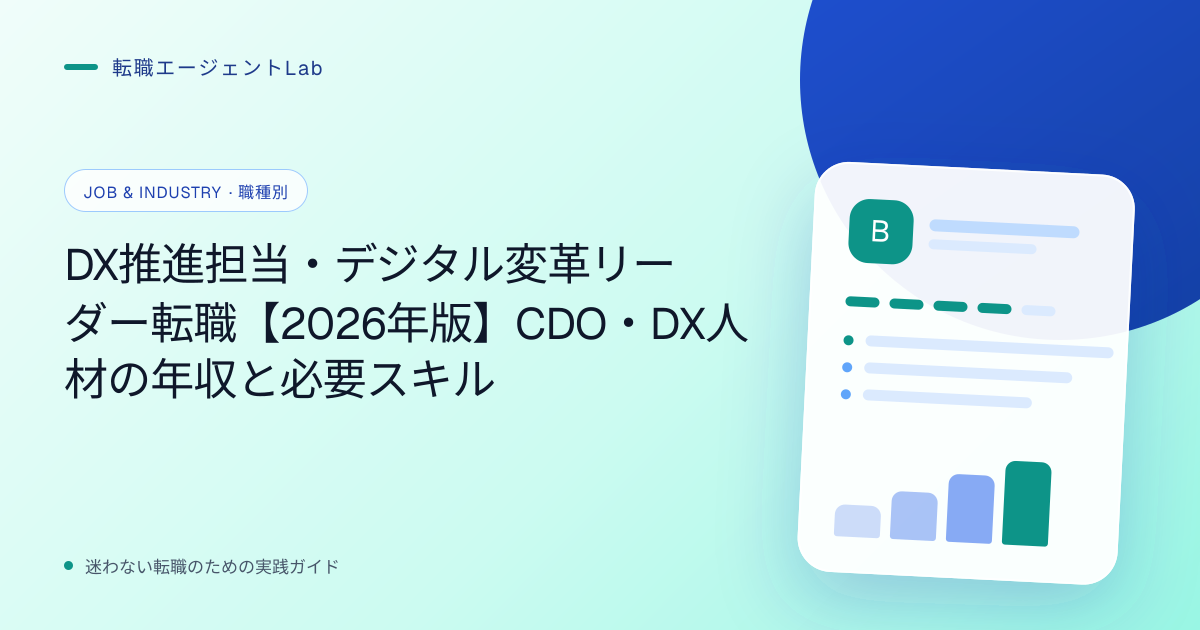 DX推進担当・デジタル変革リーダー転職【2026年版】CDO・DX人材の年収と必要スキルのサムネイル