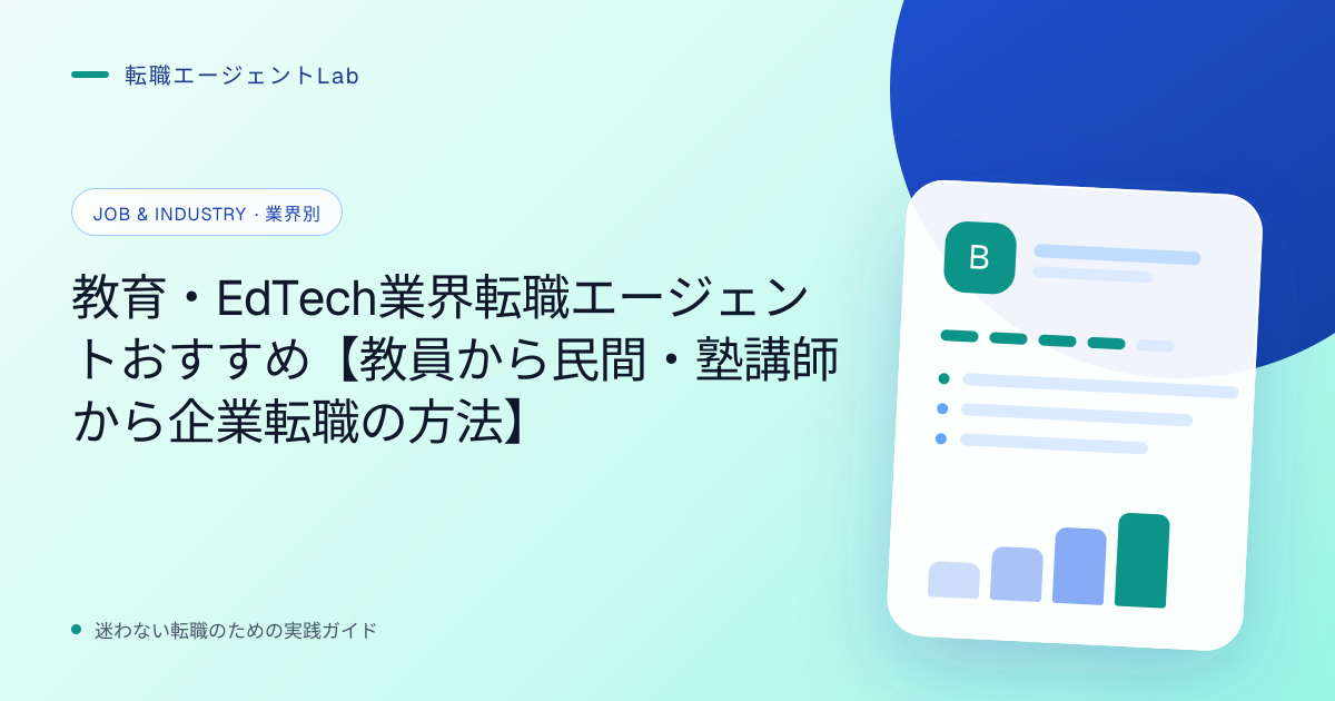 教育・EdTech業界転職エージェントおすすめ【教員から民間・塾講師から企業転職の方法】のサムネイル