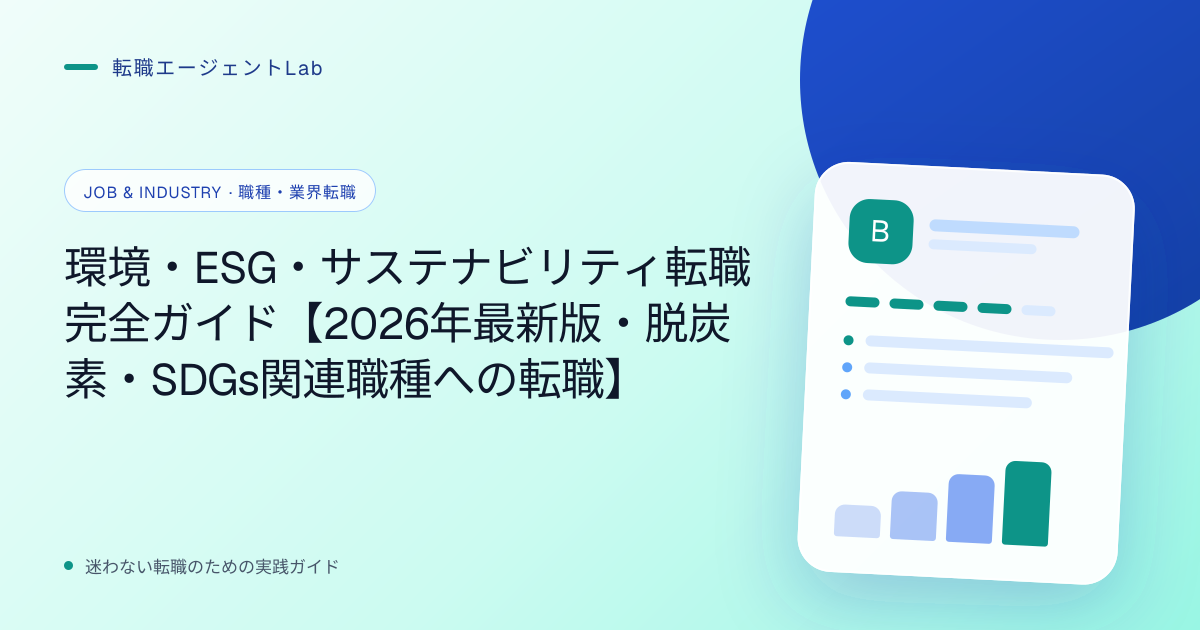 環境・ESG・サステナビリティ転職完全ガイド【2026年最新版・脱炭素・SDGs関連職種への転職】のサムネイル