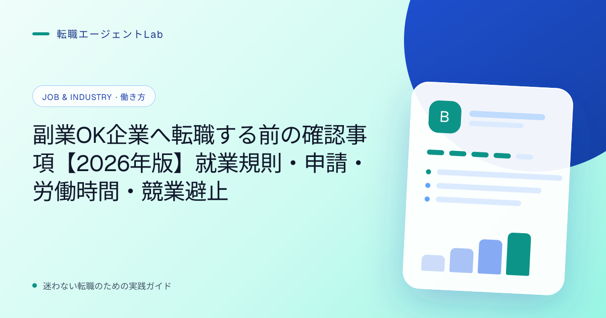 副業OK企業へ転職する前の確認事項【2026年版】就業規則・申請・労働時間・競業避止のサムネイル