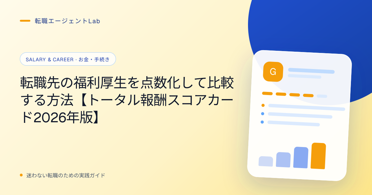 転職先の福利厚生を点数化して比較する方法【トータル報酬スコアカード2026年版】のサムネイル