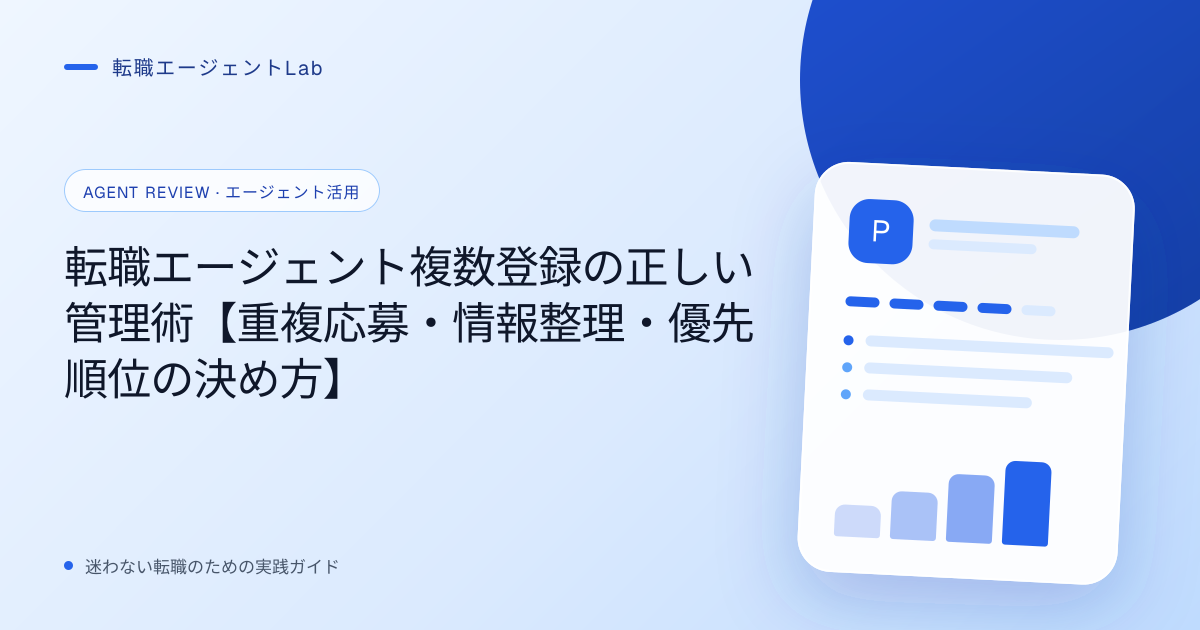 転職エージェント複数登録の正しい管理術【重複応募・情報整理・優先順位の決め方】のサムネイル