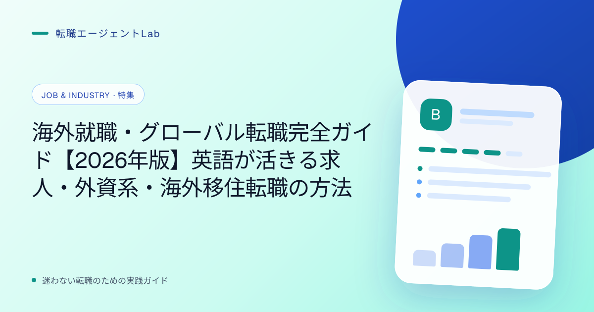 海外就職・グローバル転職完全ガイド【2026年版】英語が活きる求人・外資系・海外移住転職の方法のサムネイル