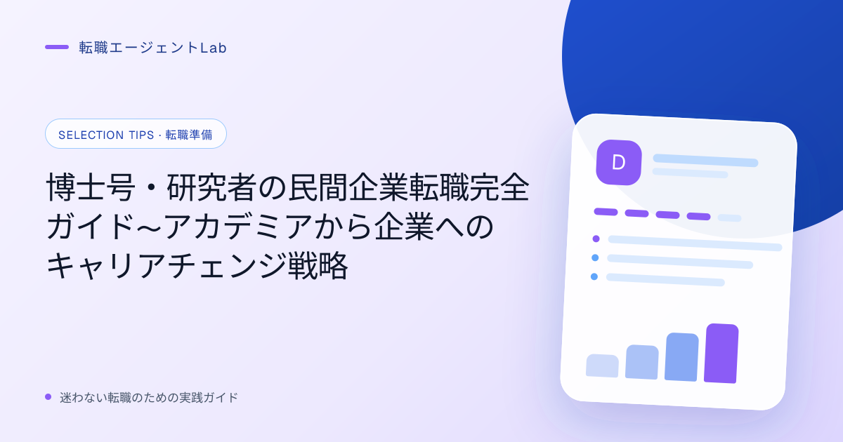 博士号・研究者の民間企業転職完全ガイド〜アカデミアから企業へのキャリアチェンジ戦略のサムネイル