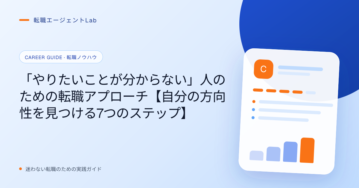 「やりたいことが分からない」人のための転職アプローチ【自分の方向性を見つける7つのステップ】のサムネイル