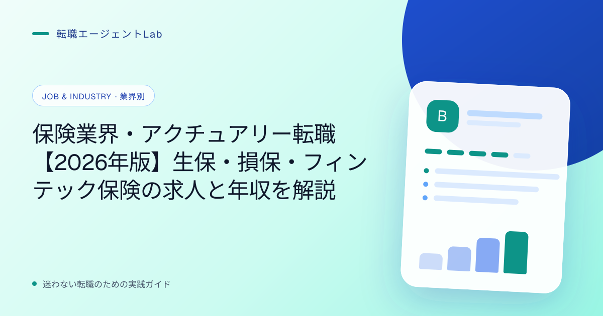 保険業界・アクチュアリー転職【2026年版】生保・損保・フィンテック保険の求人と年収を解説のサムネイル