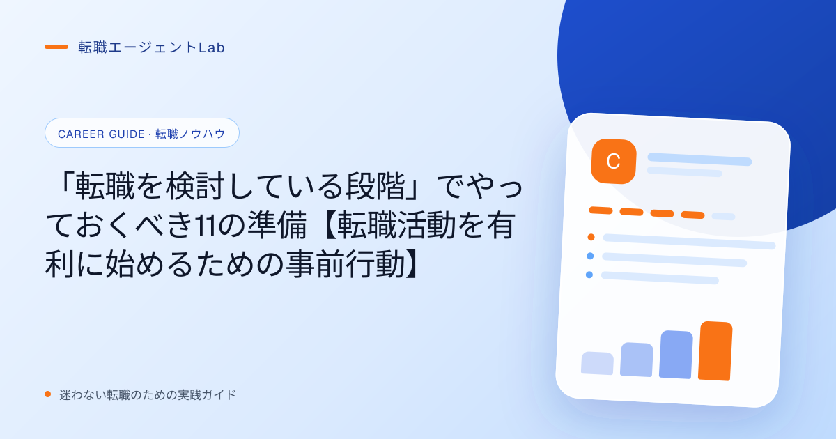 「転職を検討している段階」でやっておくべき11の準備【転職活動を有利に始めるための事前行動】のサムネイル