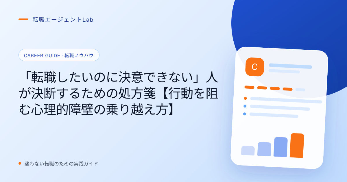 「転職したいのに決意できない」人が決断するための処方箋【行動を阻む心理的障壁の乗り越え方】のサムネイル