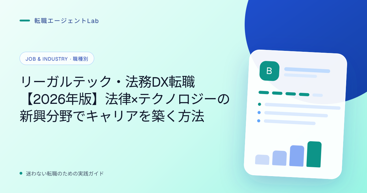 リーガルテック・法務DX転職【2026年版】法律×テクノロジーの新興分野でキャリアを築く方法のサムネイル