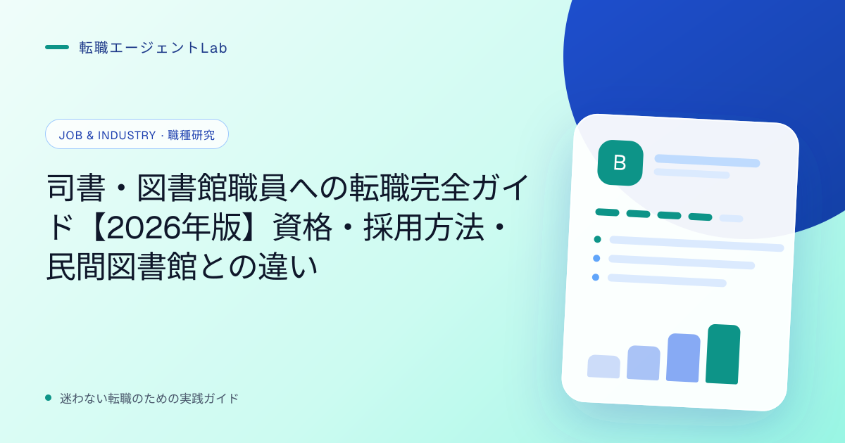 司書・図書館職員への転職完全ガイド【2026年版】資格・採用方法・民間図書館との違いのサムネイル
