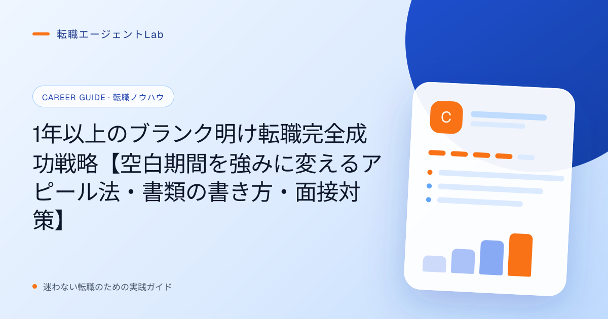 1年以上のブランク明け転職完全成功戦略【空白期間を強みに変えるアピール法・書類の書き方・面接対策】のサムネイル
