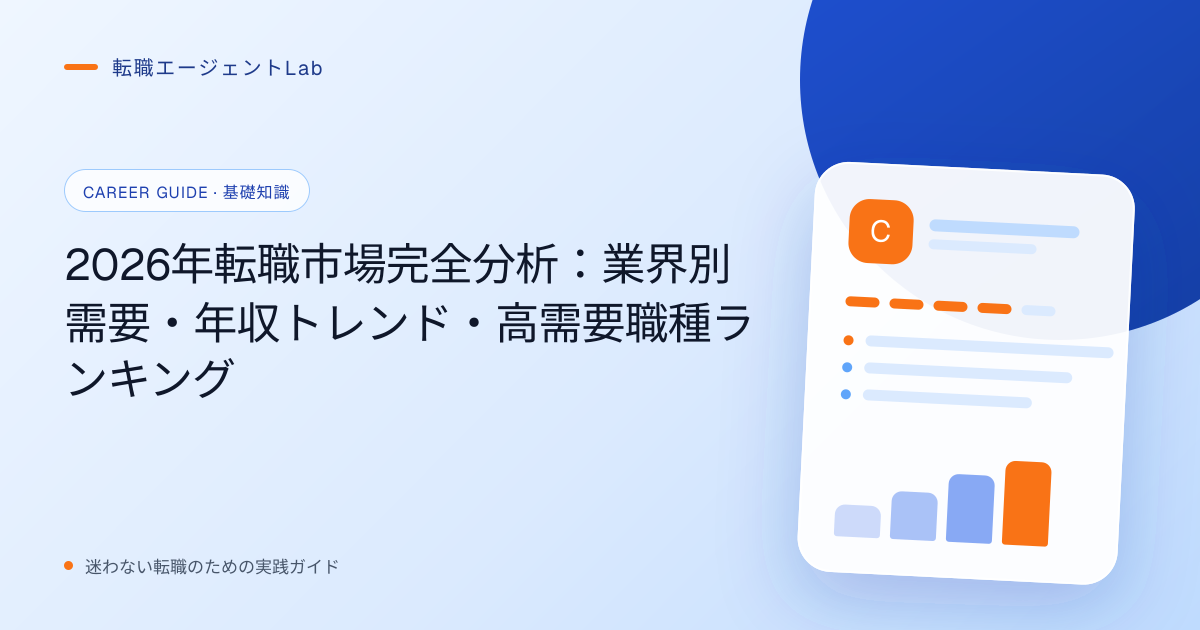 2026年転職市場完全分析：業界別需要・年収トレンド・高需要職種ランキングのサムネイル