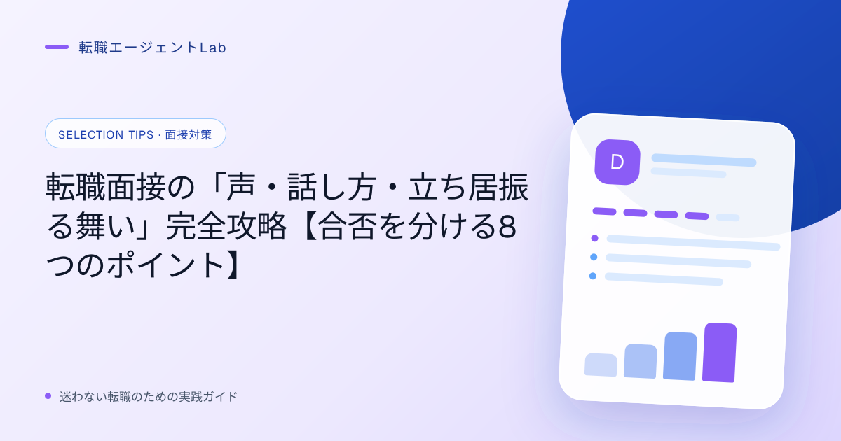 転職面接の「声・話し方・立ち居振る舞い」完全攻略【合否を分ける8つのポイント】のサムネイル