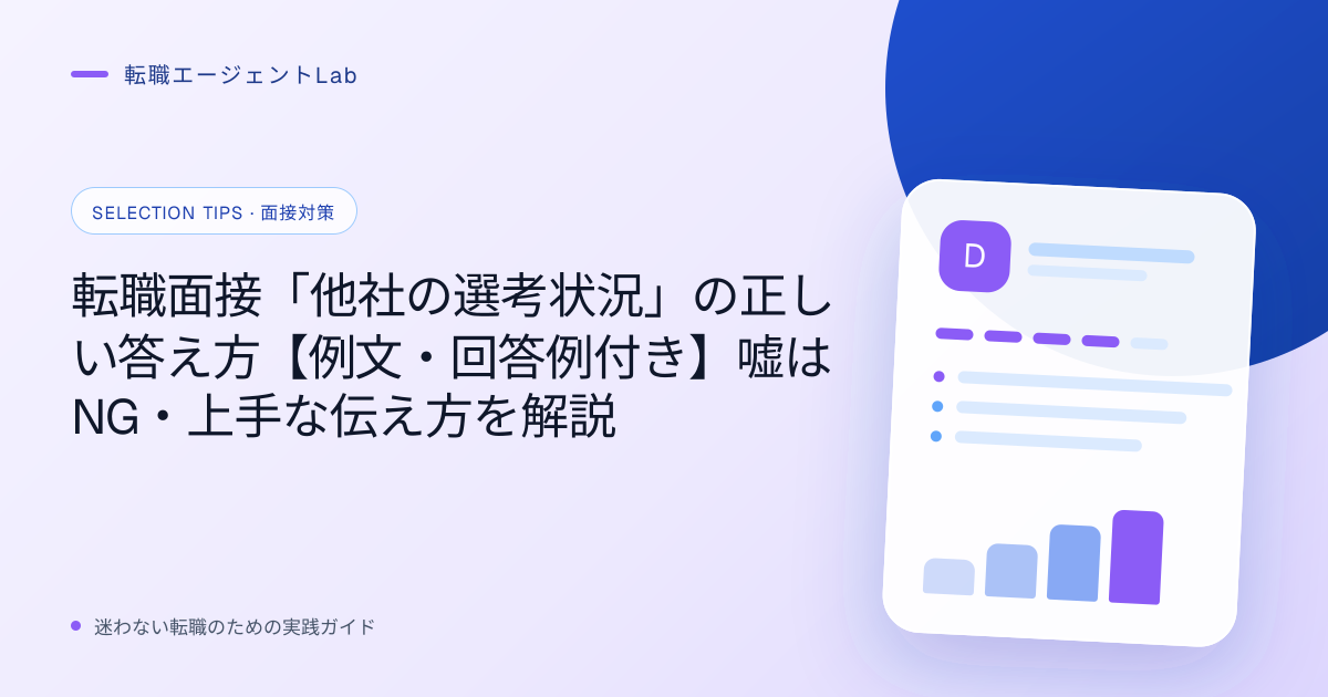 転職面接「他社の選考状況」の正しい答え方【例文・回答例付き】嘘はNG・上手な伝え方を解説のサムネイル