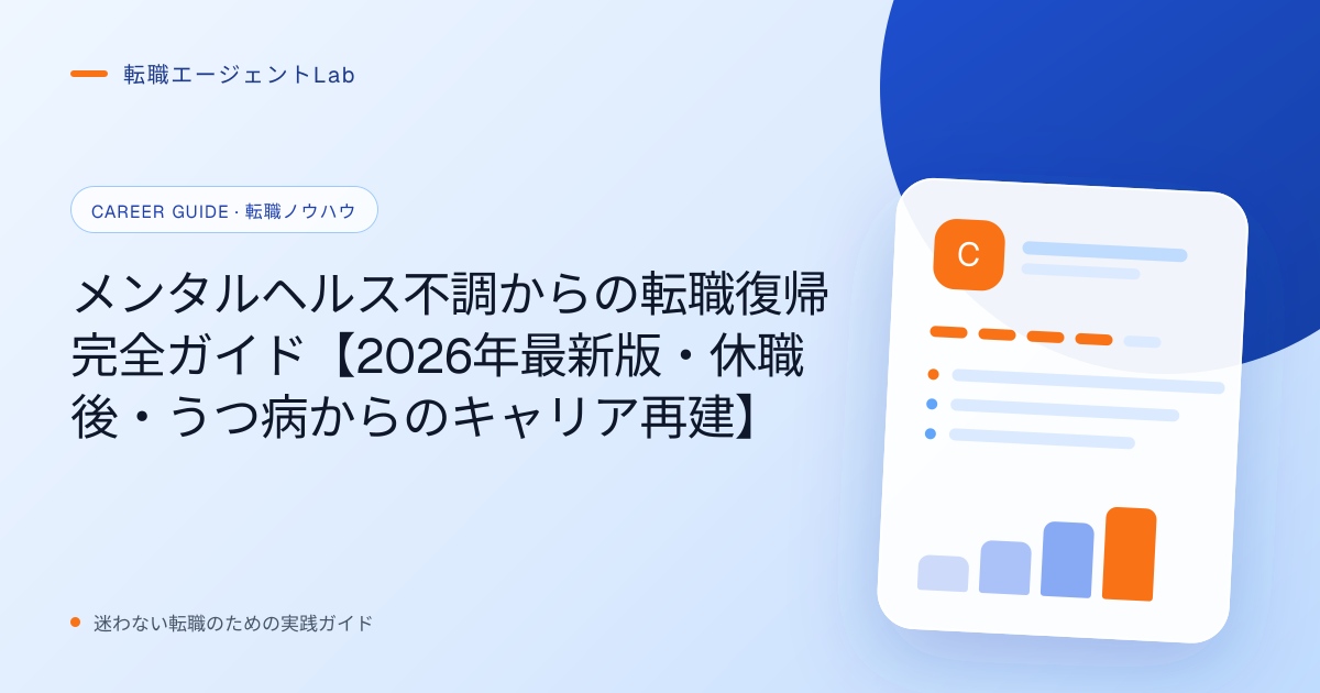 メンタルヘルス不調からの転職復帰完全ガイド【2026年最新版・休職後・うつ病からのキャリア再建】のサムネイル