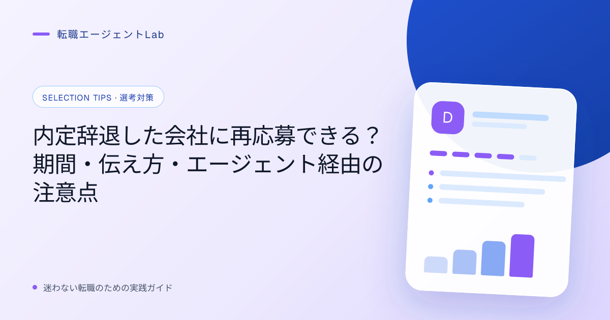 内定辞退した会社に再応募できる？期間・伝え方・エージェント経由の注意点のサムネイル