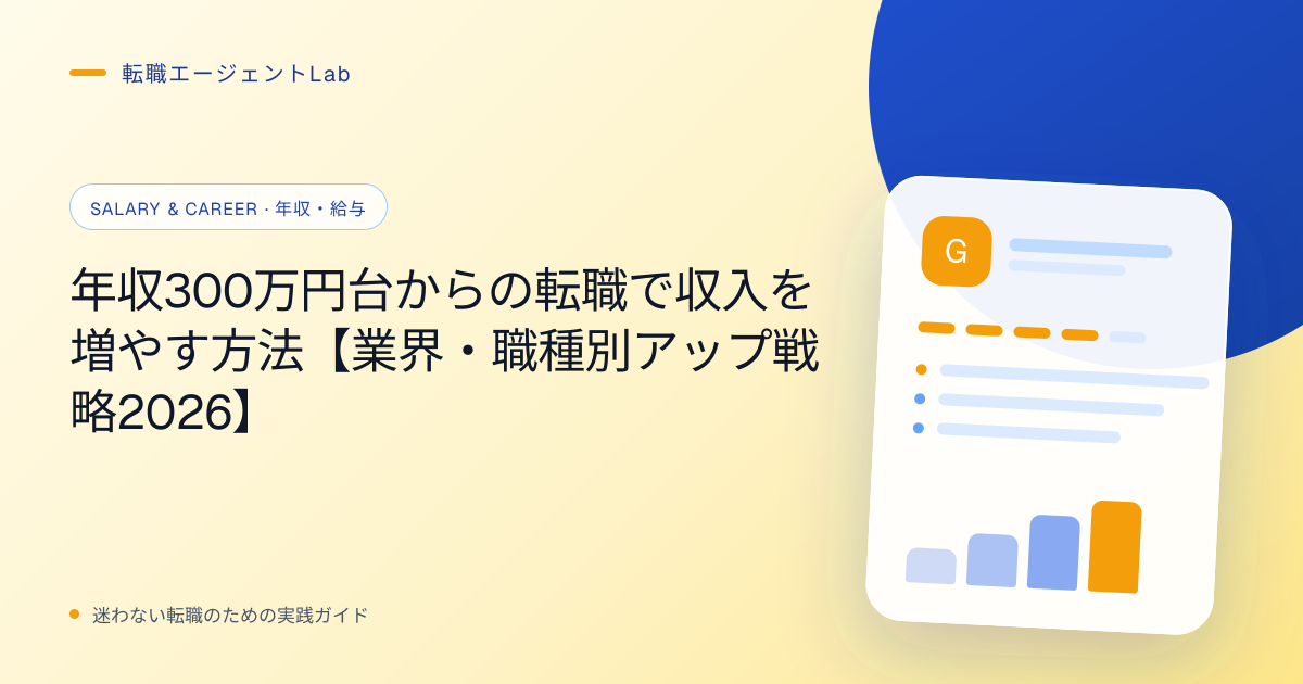 年収300万円台からの転職で収入を増やす方法【業界・職種別アップ戦略2026】のサムネイル