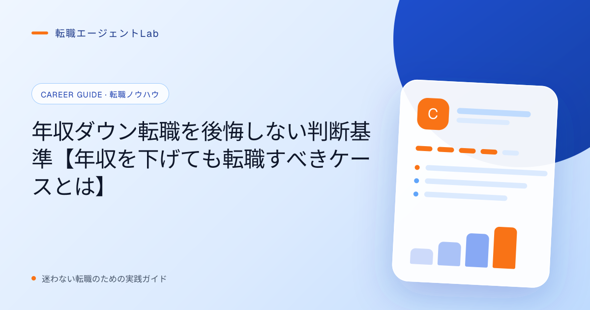 年収ダウン転職を後悔しない判断基準【年収を下げても転職すべきケースとは】のサムネイル