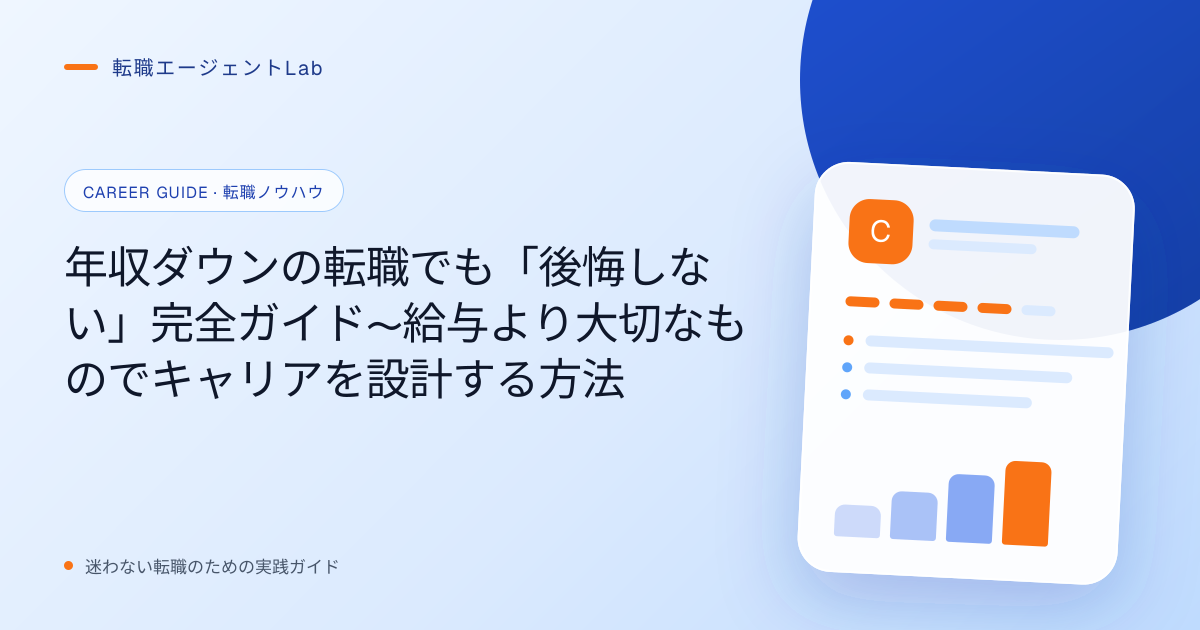年収ダウンの転職でも「後悔しない」完全ガイド〜給与より大切なものでキャリアを設計する方法のサムネイル