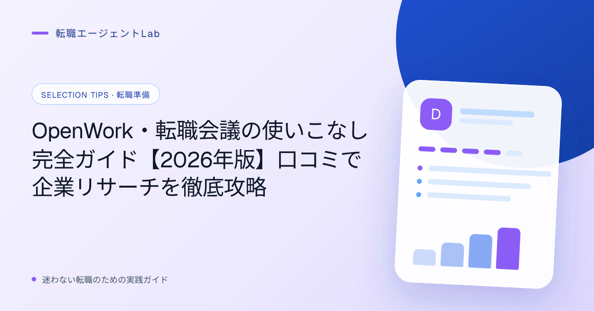 OpenWork・転職会議の使いこなし完全ガイド【2026年版】口コミで企業リサーチを徹底攻略のサムネイル