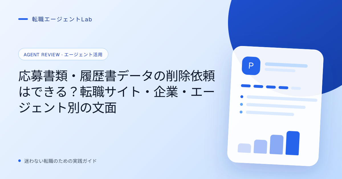 応募書類・履歴書データの削除依頼はできる？転職サイト・企業・エージェント別の文面のサムネイル