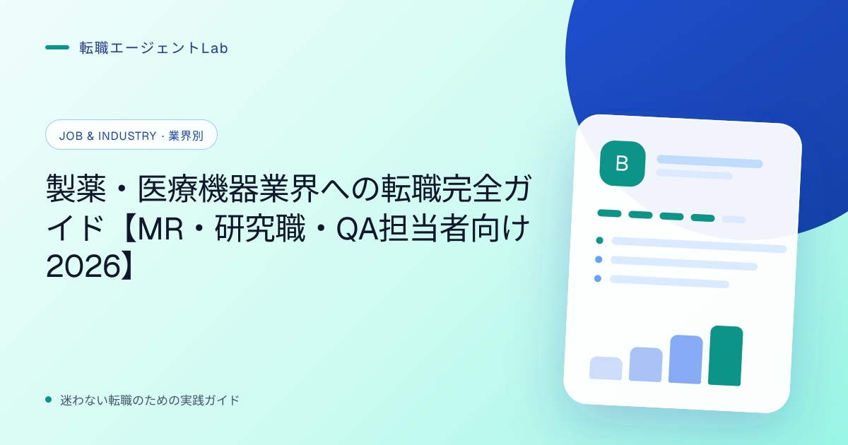 製薬・医療機器業界への転職完全ガイド【MR・研究職・QA担当者向け2026】のサムネイル