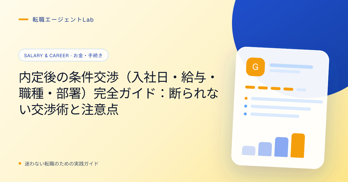 内定後の条件交渉（入社日・給与・職種・部署）完全ガイド：断られない交渉術と注意点のサムネイル
