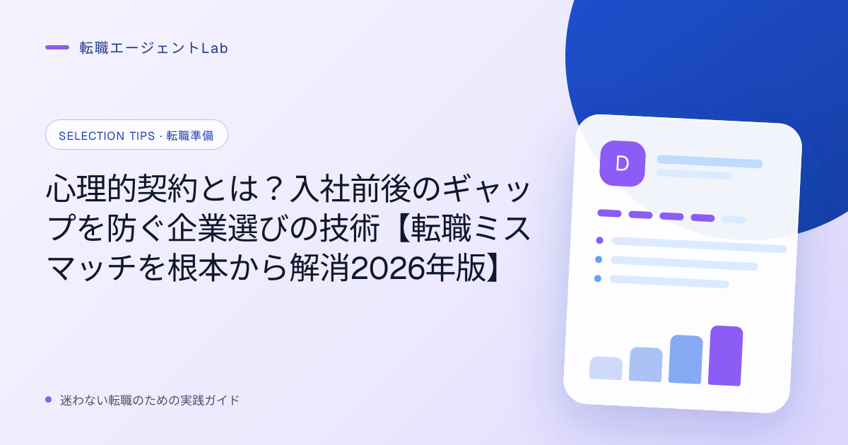 心理的契約とは？入社前後のギャップを防ぐ企業選びの技術【転職ミスマッチを根本から解消2026年版】のサムネイル