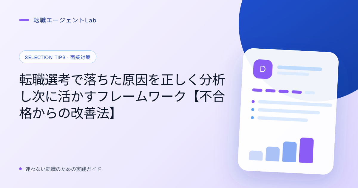 転職選考で落ちた原因を正しく分析し次に活かすフレームワーク【不合格からの改善法】のサムネイル