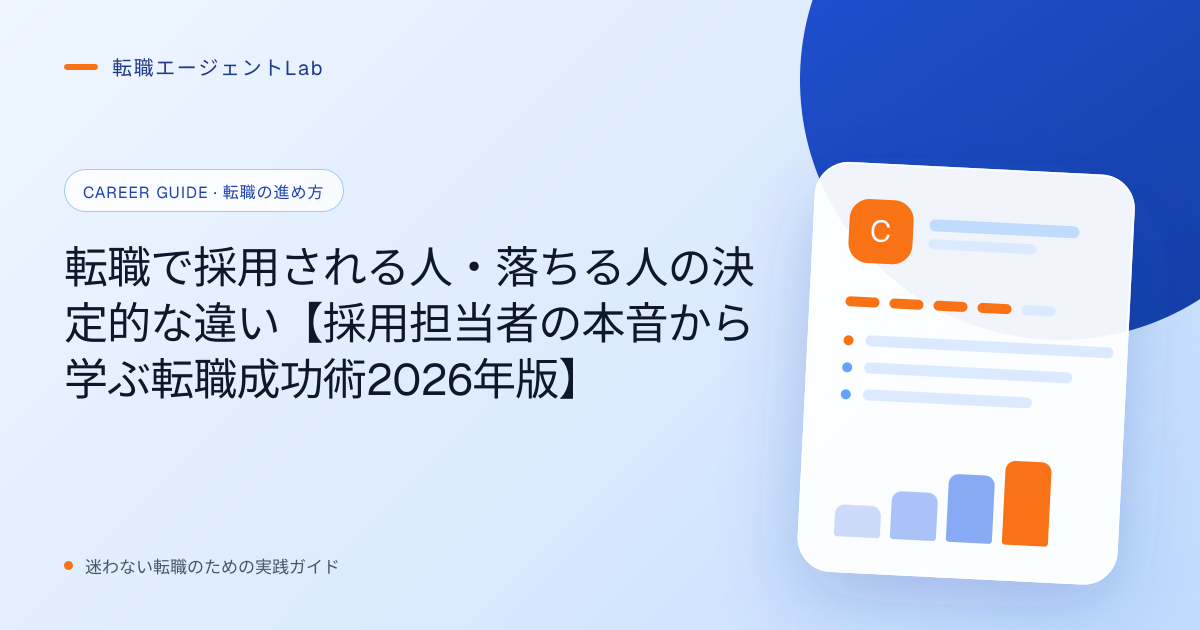 転職で採用される人・落ちる人の決定的な違い【採用担当者の本音から学ぶ転職成功術2026年版】のサムネイル