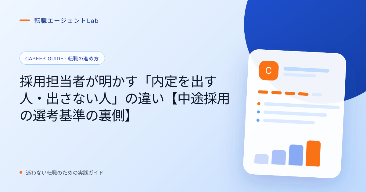 採用担当者が明かす「内定を出す人・出さない人」の違い【中途採用の選考基準の裏側】のサムネイル